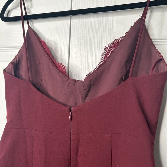 Nicholas Burgundy Lace Bra V-Neck Sleeveless Midi Dress Women's Size 4 - Picture 6 of 10